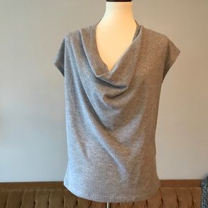 Anthropologie Waffle Knit Cowl Neck Top